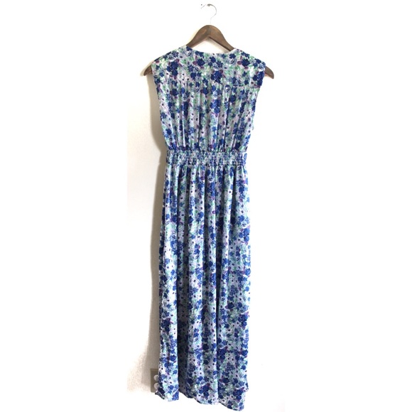 Zara NWT Floral Open Front Maxi Padded Shoulder Sleeveless Dress Medium - Picture 12 of 15